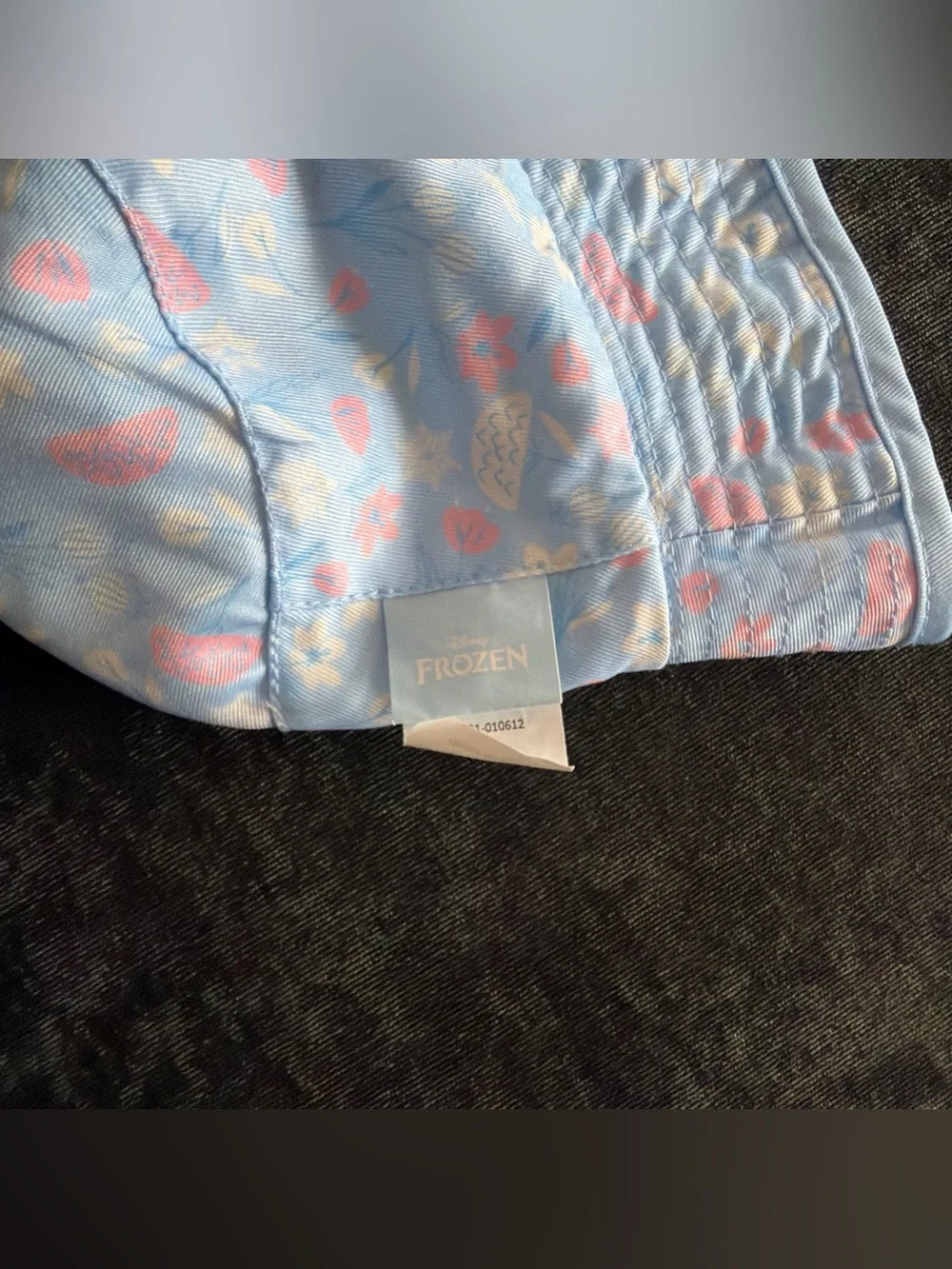 Toddler Girls Floral Bucket Hat with Frozen Print - Light Blue & Pink